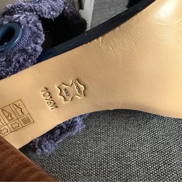 Tory Burch Freya Navy Blue Slides Shoes - Picture 11 of 11